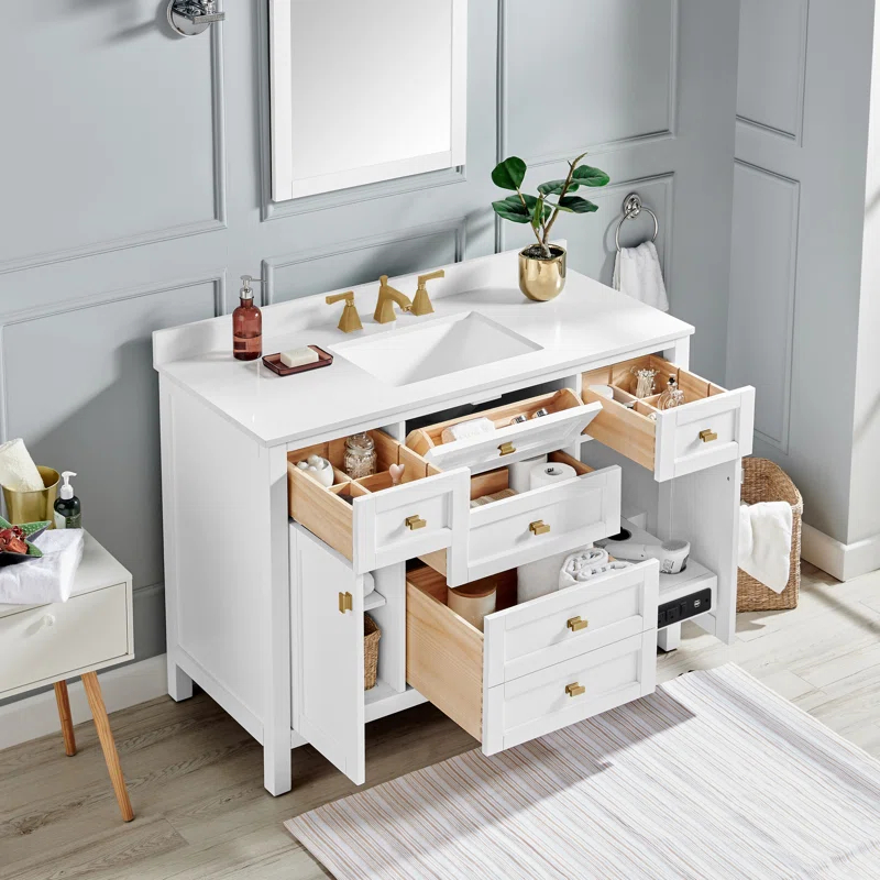 Cahaba Juniper 48'' Free Standing Single Bathroom Vanity Set with Countertop and Sink