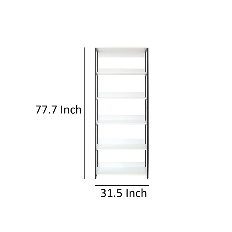 Benjara Cox Tall Modular Closet System, 5 Storage Shelves And Black Metal Frame