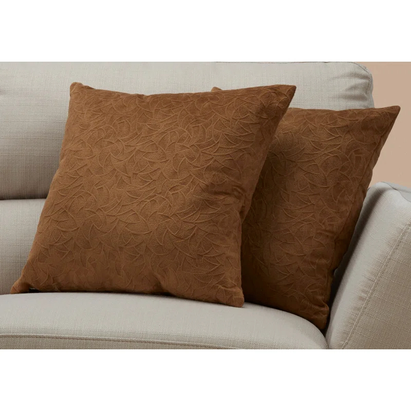 Monarch Specialties Inc. Pillows, Set Of 2, 18 X 18 Square, Insert Included, Accent, Sofa, Couch, Bedroom, Polyester (Set of 2)