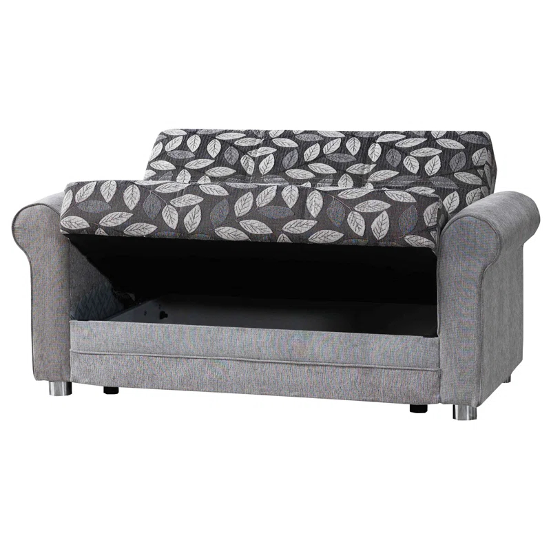 Ottomanson Rio 63 in. Fabric Upholstered 2-Seater 3-in-1 Sleeper Loveseat Sofa Bed with Storage
