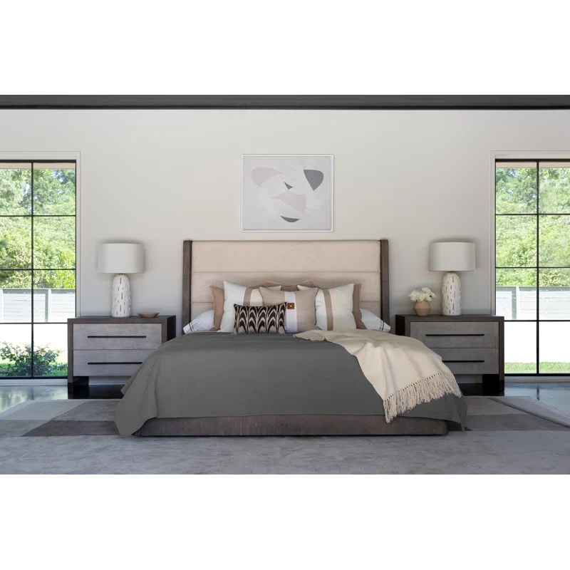 ErinnV X Universal Upholstered Wingback Bed