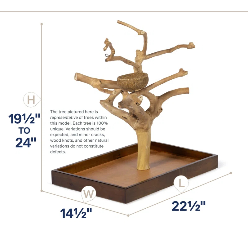 Tucker Murphy Pet™ Freeport One-of-a-Kind 22.5'' Wood Bird Play Stand for Table Top