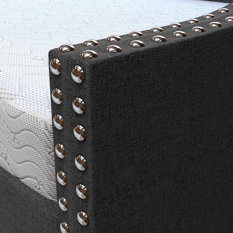 Boyd Sleep Manchester Upholstered Daybed with Pull Out Trundle, Twin Size, Tufted Backboard,