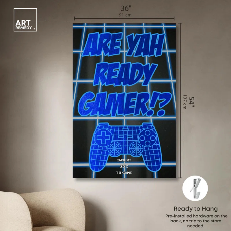 Art Remedy Ready Gamer Canvas Gamer Art Prints by Art Remedy