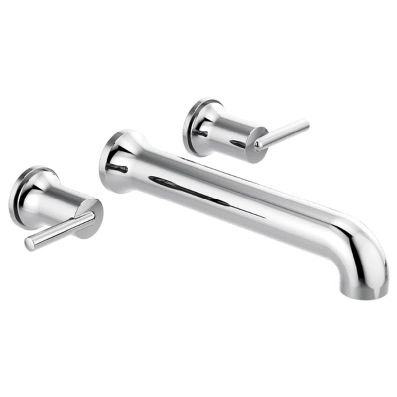Contemporary Double Handle Wall Mounted Roman Tub Faucet