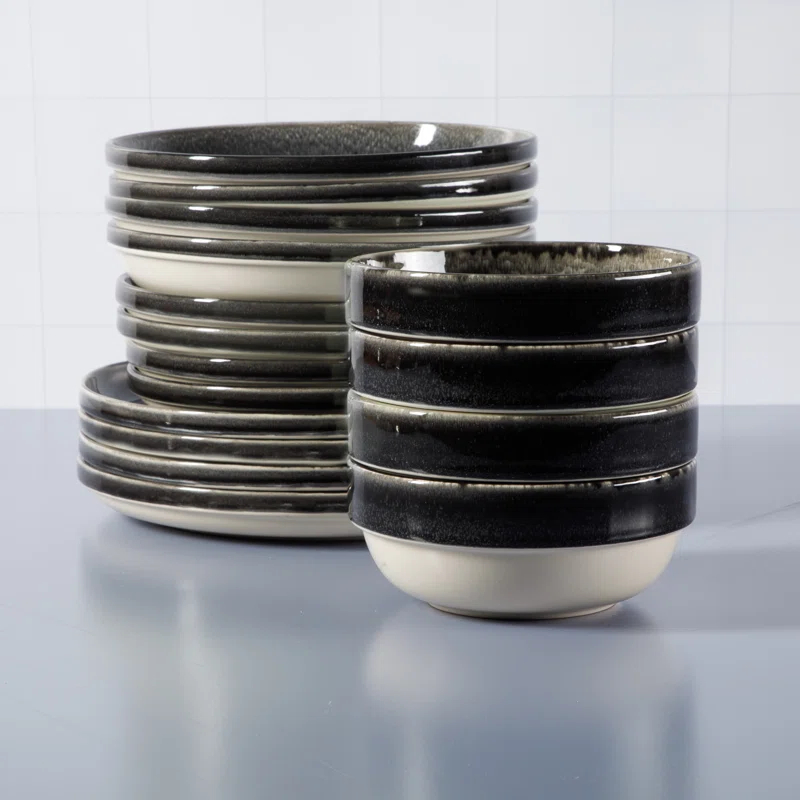 Sur La Table Kitchen Essentials Banquette 16 Piece Stoneware Dinnerware Set - Service for 4