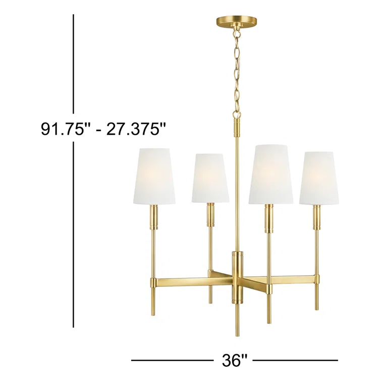 Beckham Classic Polished Nickel 4-Light Traditional Chandelier