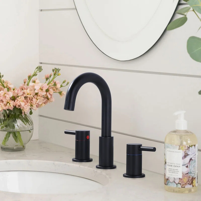 iVIGA VBA90B Bathroom Faucet 3 Hole With 360° Swivel Spout And 2 Handle Design