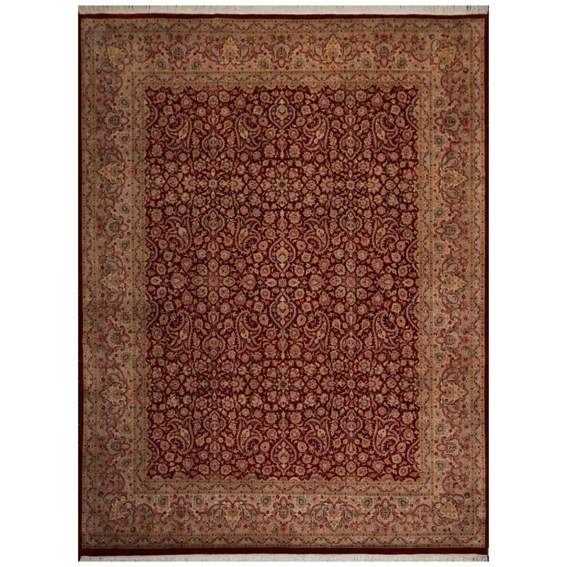 Oriental Rug of Houston One-of-a-Kind Rectangle:9'2''x12'5'' Wool Area Rug in Burgundy