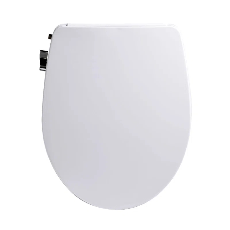 Bio Bidet by BEMIS Slim Zero Round Bidet Toilet Seat, Non-Electric, Dual Nozzles, Slow Close Lid and Night Light SLIMZEROR 000