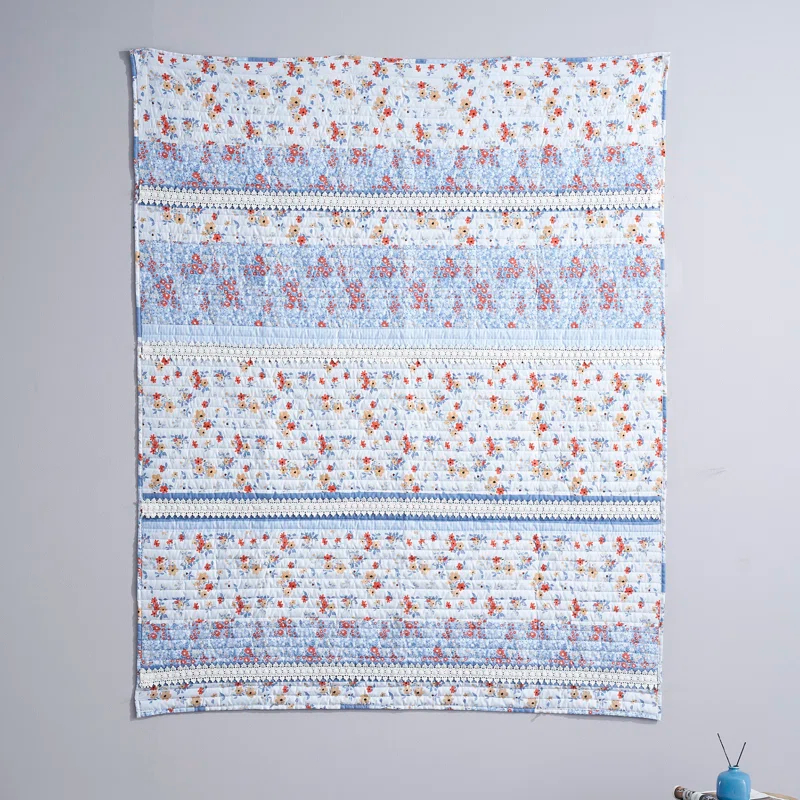 Greenland Home Fashions Betty Crochet Lace Embellished Quilted Throw