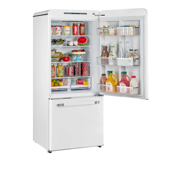 Unique Appliances Classic Retro 30" Frost-Free 17.7 cu. ft. Energy Star Certified Bottom Freezer Refrigerator UGP-510L W AC