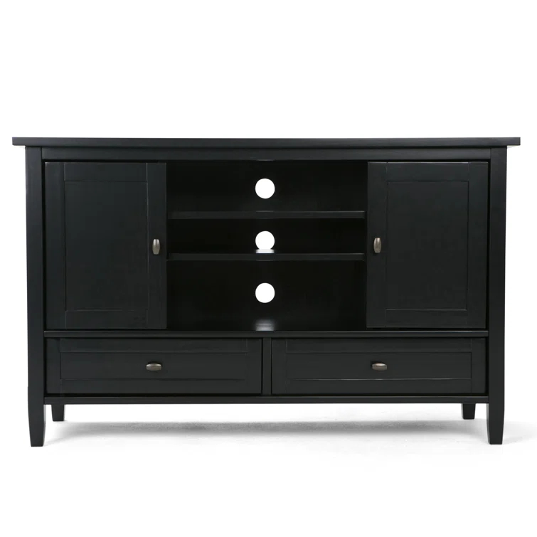 Simpli Home Warm Shaker 47"W Solid Wood TV Stand for TVs up to 55" with 2 Storage Cabinets and 2 Drawers