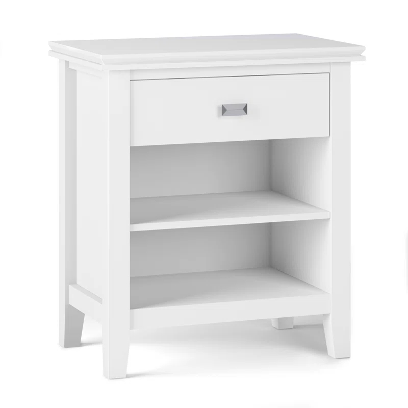 Simpli Home Artisan 24"W Solid Wood Nightstand with Drawer and Shelves