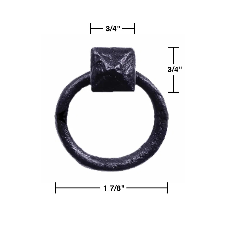 The Renovators Supply Inc. Wrought Iron Cabinet Gate Door Ring Pull Multipack (Set of 12)