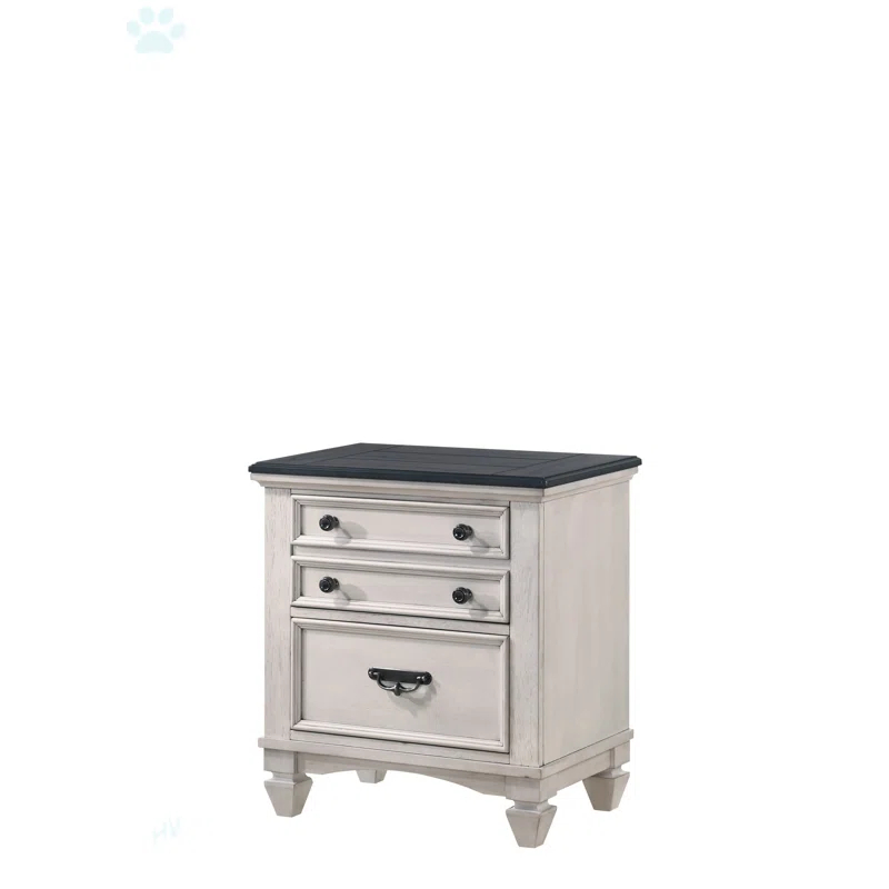 August Grove® Beautiful Two-Tone Finish 1-Pc Nightstand End Table