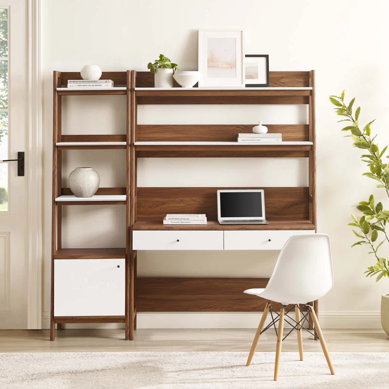 Modway Modway Bixby 2-Piece Wood Office Desk and Bookshelf