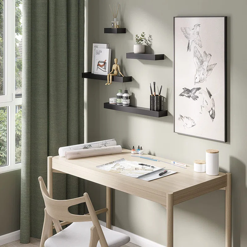 Textiles Hub Array 4 Piece Floating Wall Shelves Set