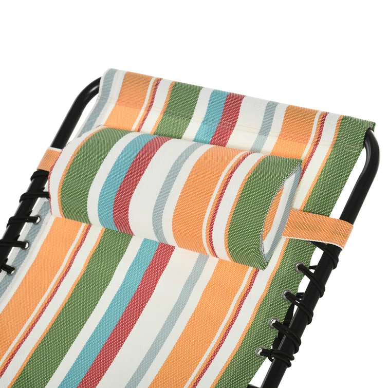 Sol 72 Outdoor™ Sherlyn 4-Level Adjustable Folding Beach Bed Reclining Lounger Cot Lightweight Portable Camping Hiking Backyard Outdoor Recliner Seat