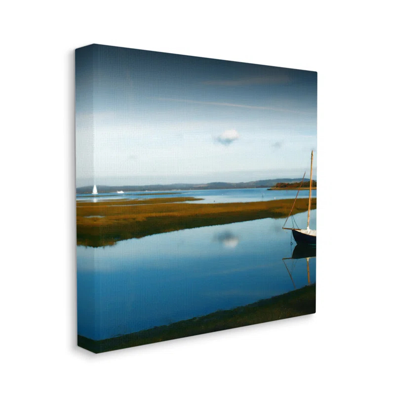 Stupell Industries " Dreamy Boat Floating Cloud Reflection Grassy Shore " by Noah Bay