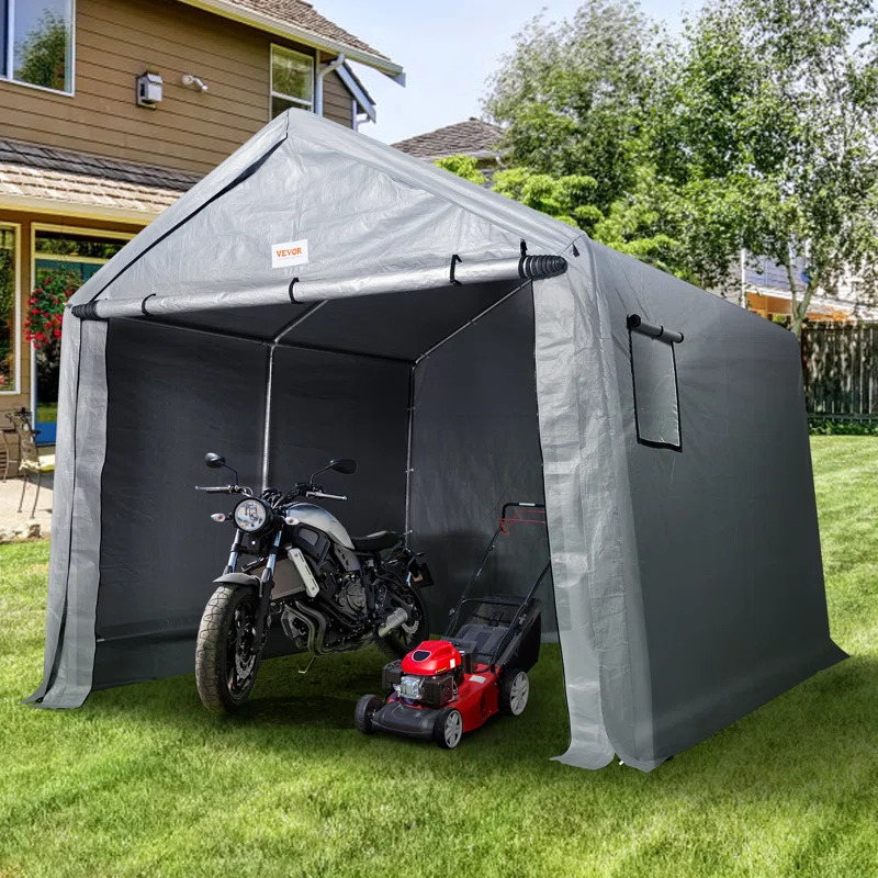 VEVOR Heavy Duty 7 ft. W x 12 ft. D Polyethylene Portable Storage Shed