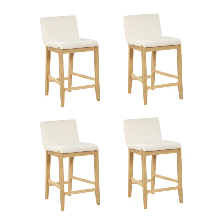 Nathan James Upholstered Wooden Stool
