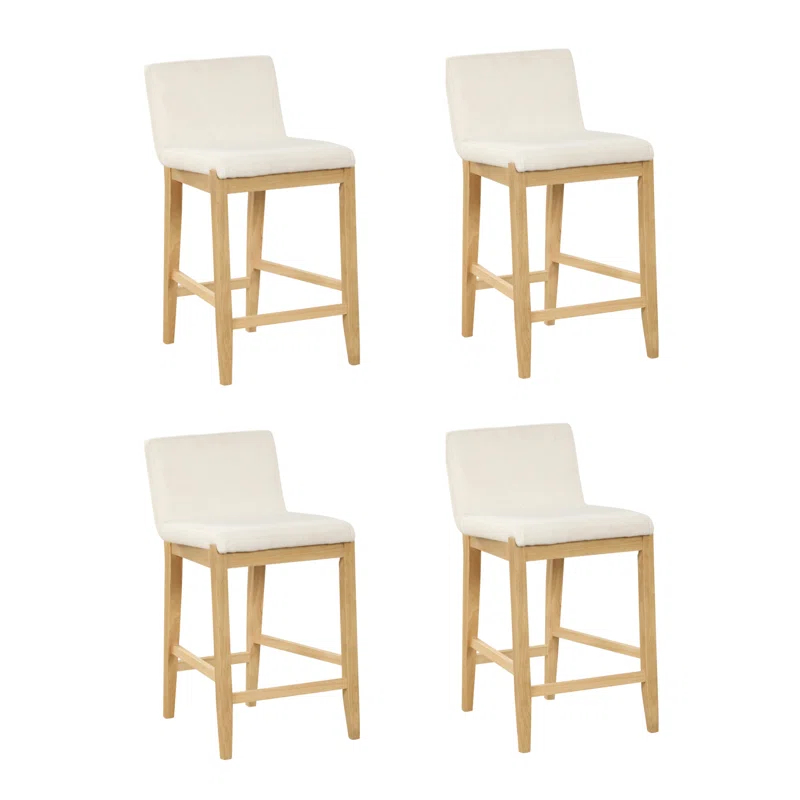 Nathan James Upholstered Wooden Stool