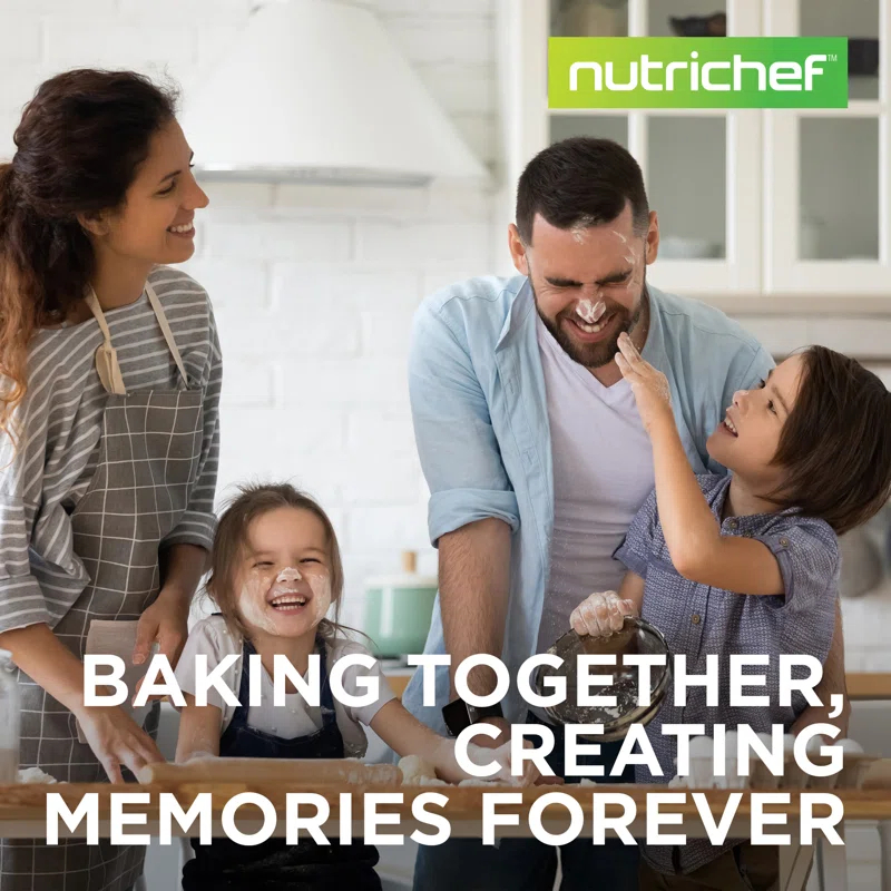 NutriChef 8-Piece Nonstick Stackable Bakeware Set - Pfoa, Pfos, Ptfe Free Baking Tray Set W/ Non-Stick Coating, 450°F Oven Safe, Round Cake, Loaf, Muffin, Wide/Square Pans, Cookie Sheet
