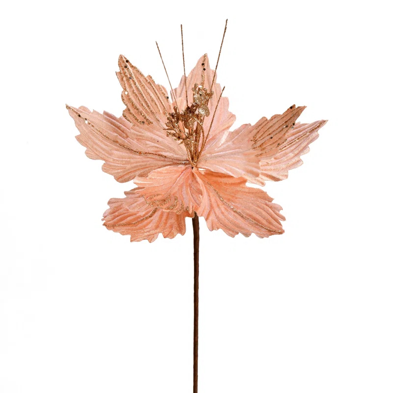 Vickerman Vickerman 12" Poinsettia Aritificial Christmas Spray (Set of 6)