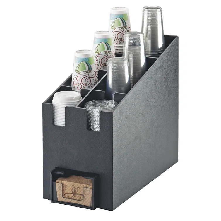 Cal-Mil Classic Cup/Lid Organizer and Coffee Sleeve Dispenser