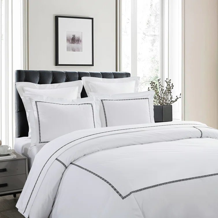 Hotel Grand Hotel Grand TENCEL Lyocell And Cotton Blend Embroi Sateen Duvet Cover Set