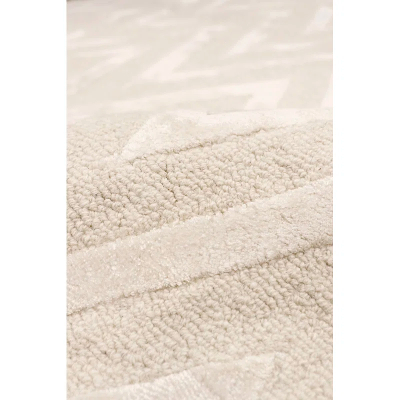 Pasargad Hand-Tufted Bamboo Silk & Wool Ivory Area Rug