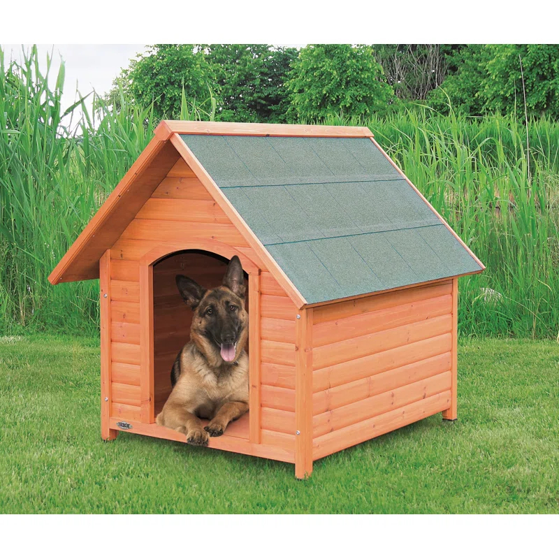 TRIXIE TRIXIE Weatherproof Outdoor Cottage Dog House, Elevated Floor, Peaked Roof