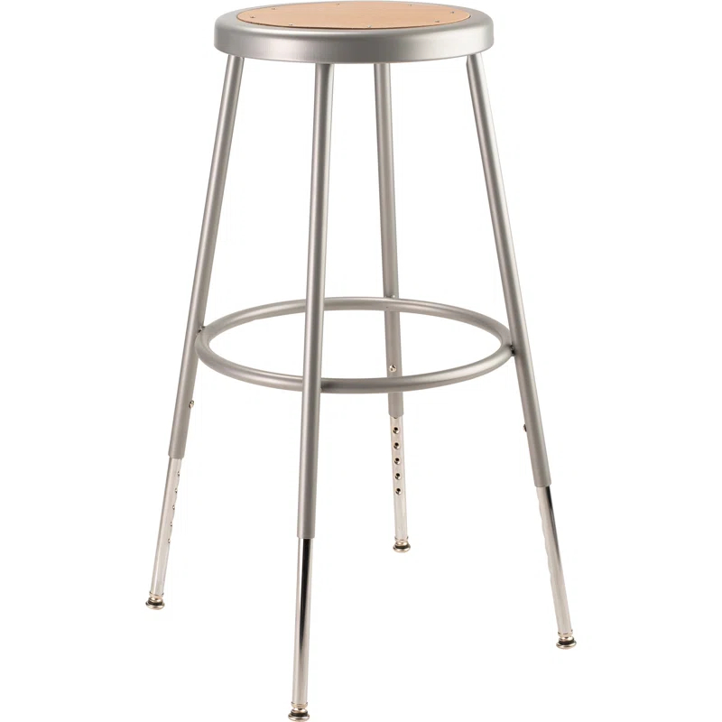 National Public Seating 6200 Series Height Adjustable Heavy Duty Steel Stool with Footring