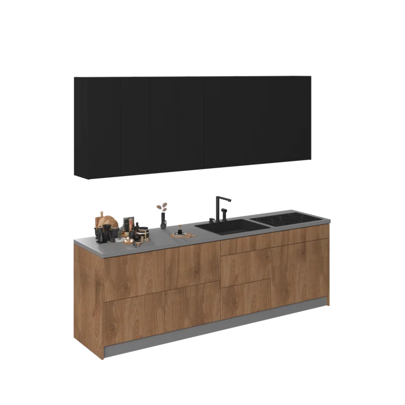 WALLKITCHENS FK-FUSION 103'' W x 96'' H Medium Density Fiberboard (MDF) Kitchen Cabinet Set Ready-to-Assemble