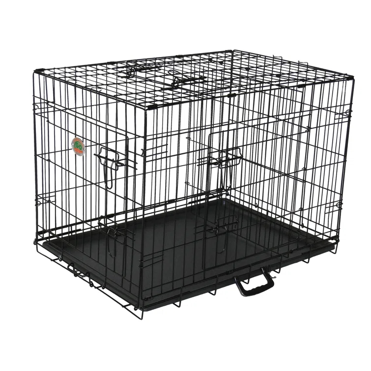 Go Pet Club Metal Collapsible Pet Crate with 3 Doors