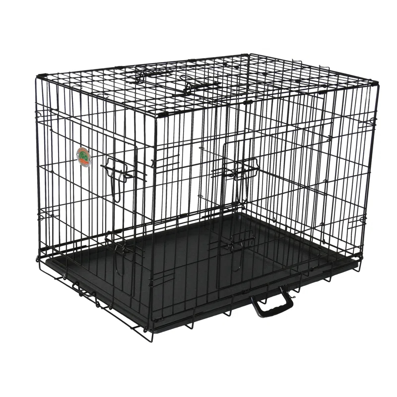 Go Pet Club Metal Collapsible Pet Crate with 3 Doors
