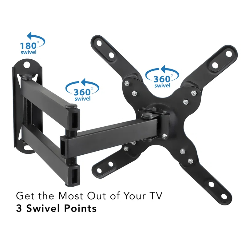 Mount-it Mount-It! Full Motion TV Wall Mount Bracket w/ 15" Extension Articulating Tilt Arm | Fits 17-47 in.