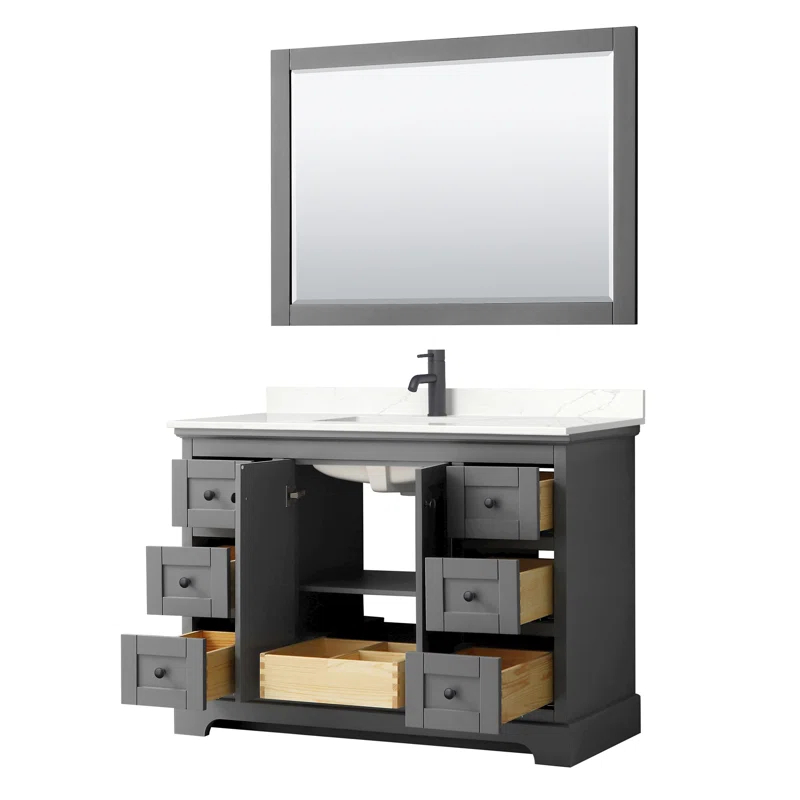Wyndham Collection Avery 60'' Single Bathroom Vanity with Top