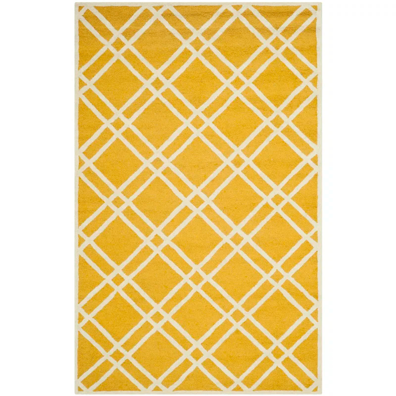 George Oliver Deedgra Hand Tufted Wool Geometric Rug
