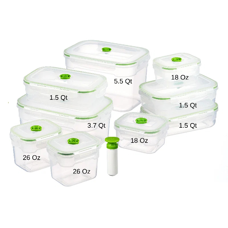 Lasting Freshness Food Storage - Set of 9 Containers and 9 Lids