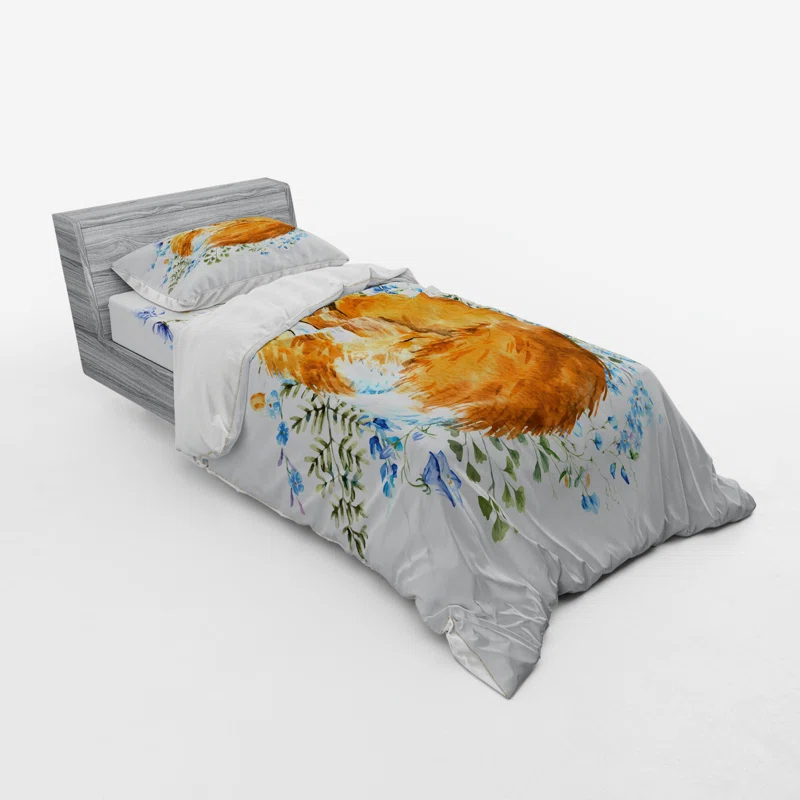 Ambesonne Fox Modern & Contemporary Duvet Cover Set
