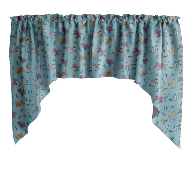 Puppies Print Swag Window Valance