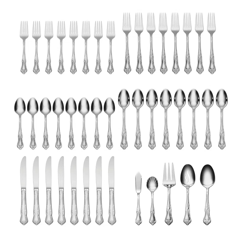 Oneida Oneida Azalea 45 Piece Everyday Flatware Set, Service For 8