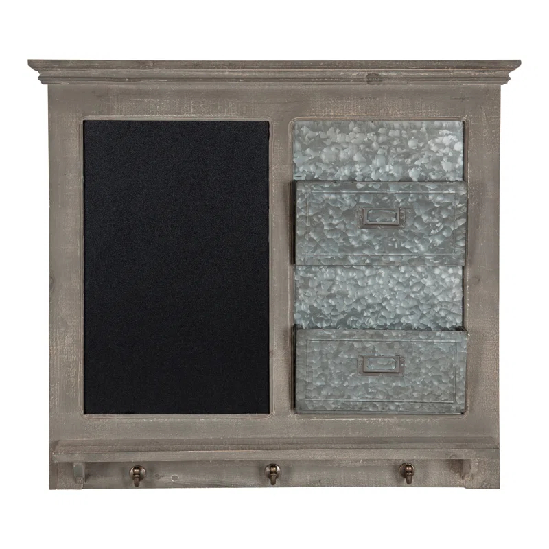 Kate and Laurel Solid Wood Wall Organizer