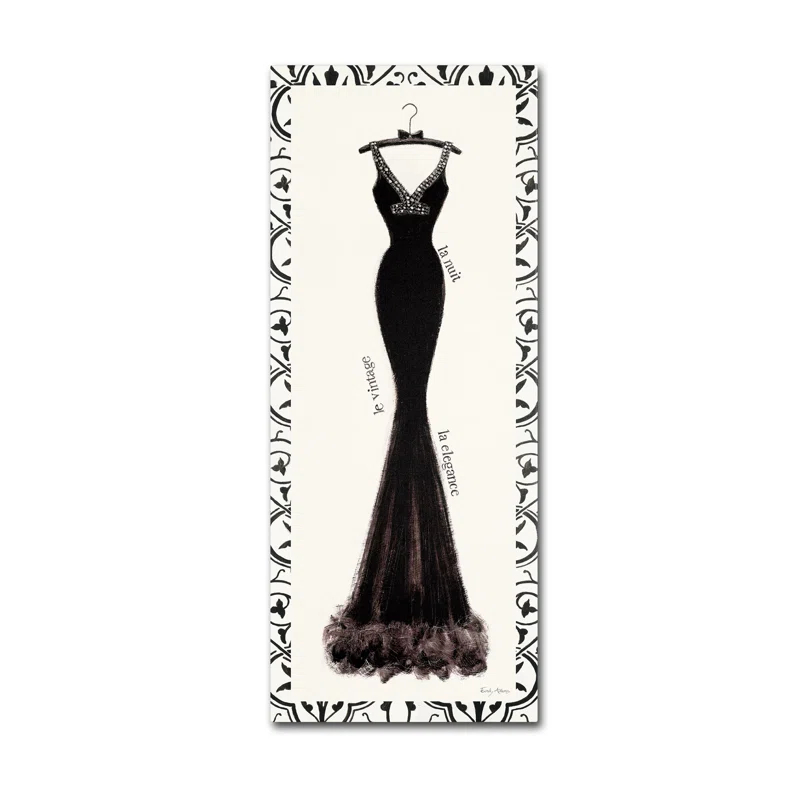 Trademark Fine Art Couture Noir I with Border by Emily Adams Painting Print on Wrapped Canvas