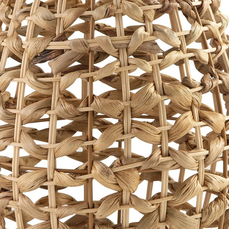 Benjara Enna Lantern, Bohemian Style, Candle Stand, Brown Rattan Woven