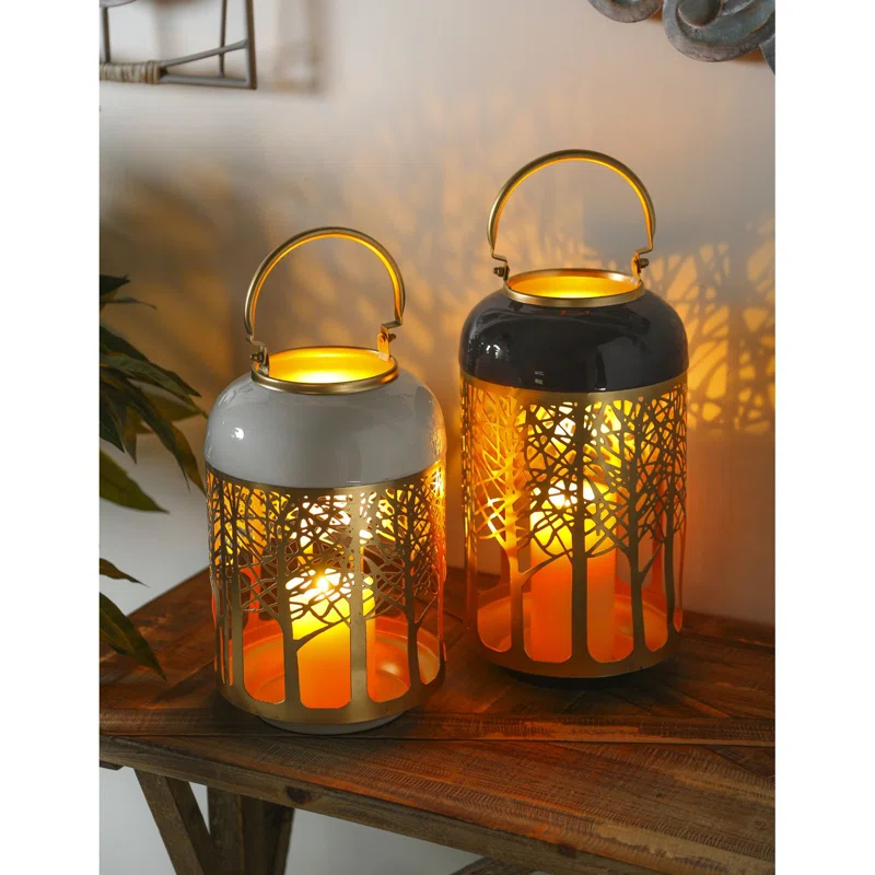 Solar Powered 2 Piece Tree of Life LED Indoor/Outdoor Lanterns