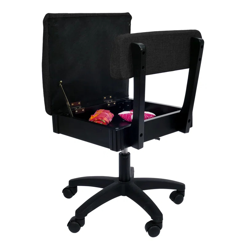 Arrow Sewing Adjustable Height Hydraulic Sewing Chair with Under Seat Storage by Arrow Classic Sewing Furniture