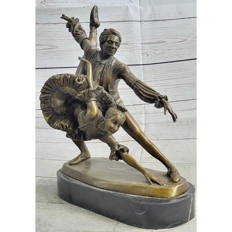 Avinoam Two Russian Ballerinas Ballet Dancers Bronze Sculpture Statue Figure Figurine By Aldo Vitaleh